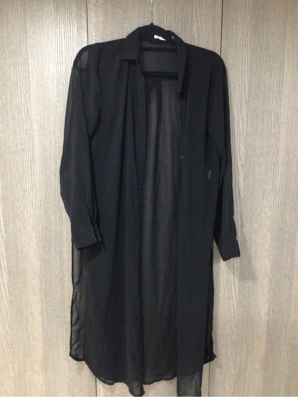 Dreamers Black Sheer Longline Coverup